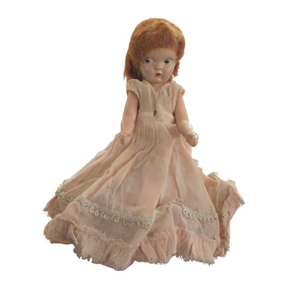 Vintage Virga Doll 5\" Red Hair Blue Eyes